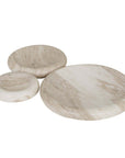 Indra Shallow Bowl- Oat Marble
